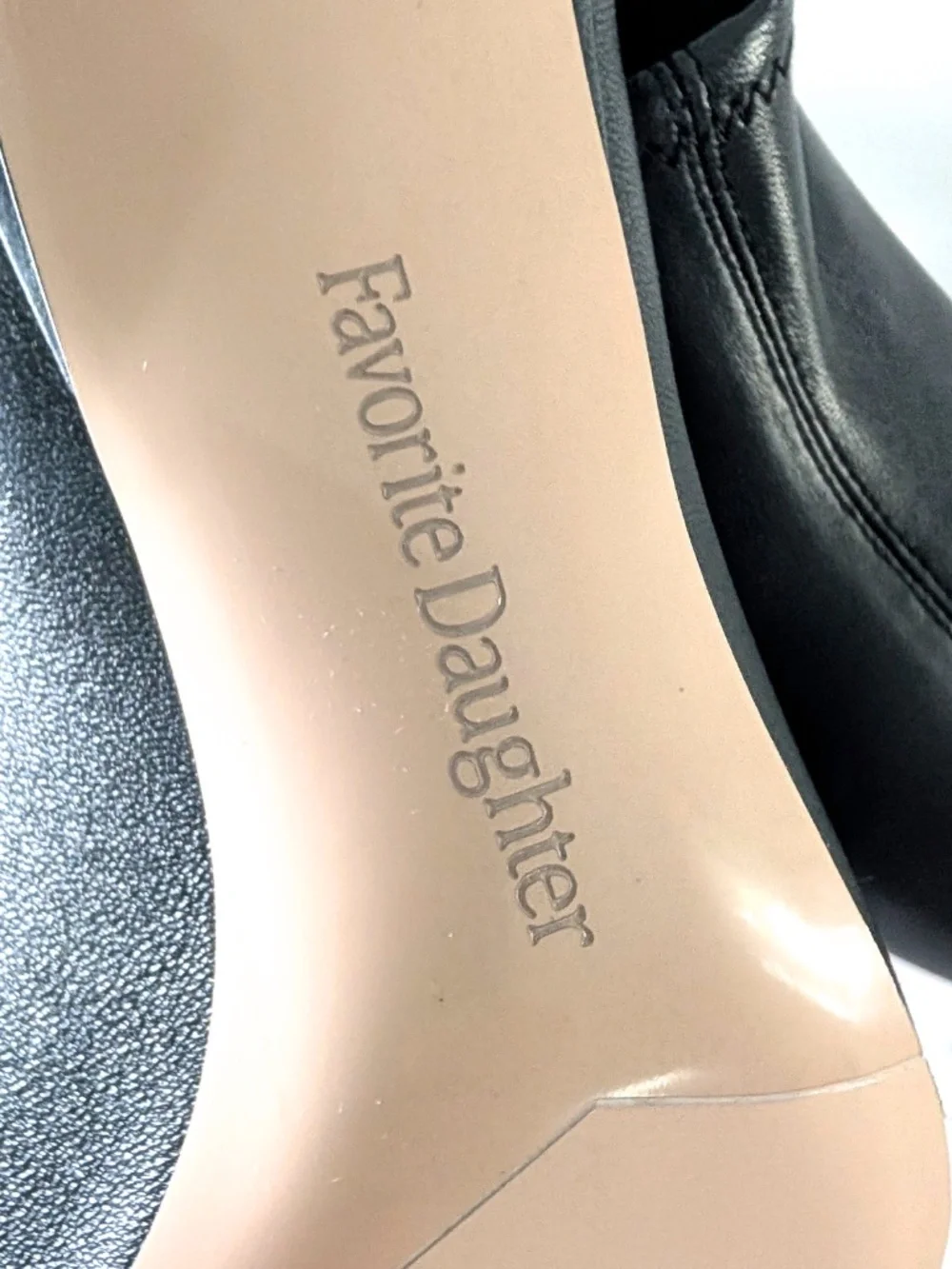Favorite Daughter Stoj Pointed Toe Kitten Heel Ankle Booties Black Leather 7M